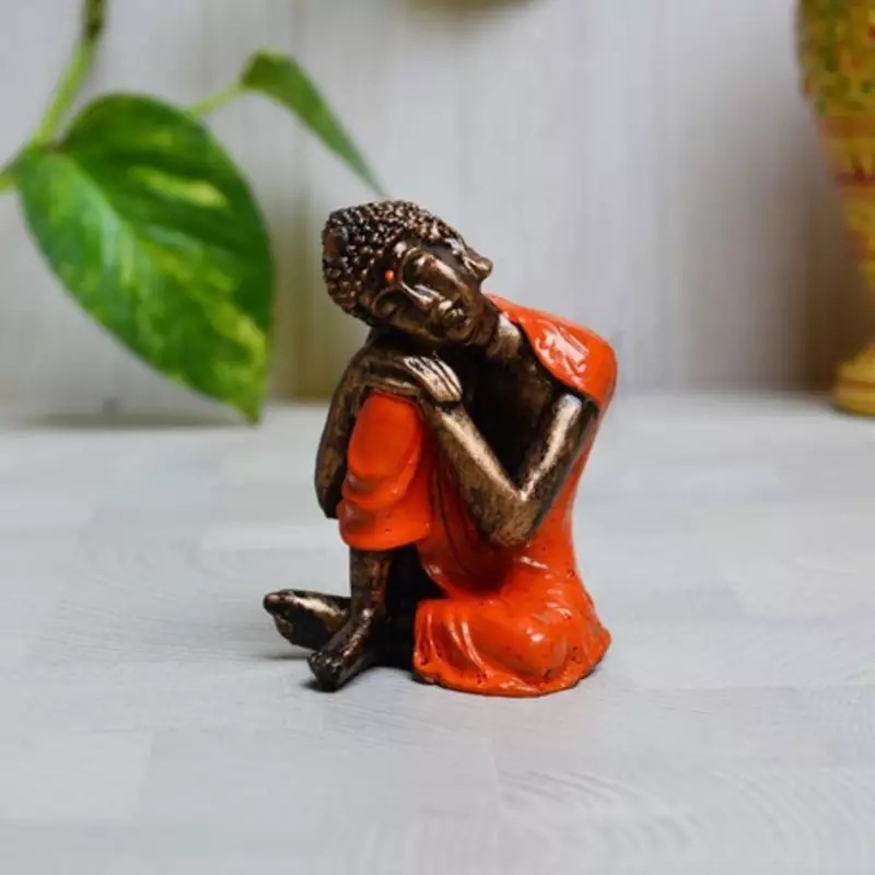 Polyresin Resting Buddha on Knee