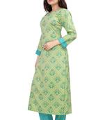 Pureint Women's Rayon Printed Kurta set with pant