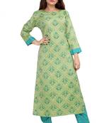 Pureint Women's Rayon Printed Kurta set with pant