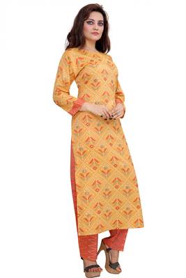 Pureint Women's Rayon Printed Kurta set with pant 2