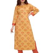 Pureint Women's Rayon Printed Kurta set with pant