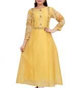 Pureint Women's Chanderi Fabric designer Anarkali Kurti