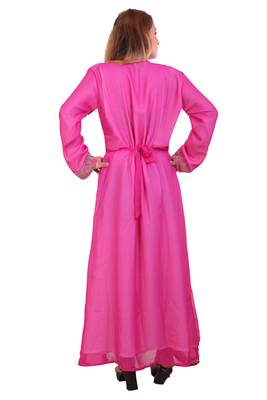 Rani & White Zari Stone Work Georgette Islamic Style Beads Embedded Partywear Kaftan Long Gown Evening wear Dubai kaftan 5