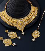 Gold Plated Traditional Choker Set Jewellery Set For Women Girls