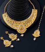Gold Plated Traditional Choker Set Jewellery Set For Women Girls