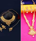 Gold Plated Traditional Neckalce Set Jewellery Set For Women Girls