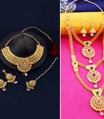 Gold Plated Traditional Neckalce Set Jewellery Set For Women Girls