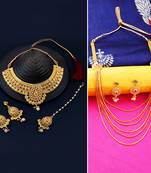 Gold Plated Traditional Neckalce Set Jewellery Set For Women Girls