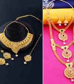 Gold Plated Traditional Neckalce Set Jewellery Set For Women Girls