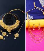 Gold Plated Traditional Neckalce Set Jewellery Set For Women Girls