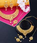 Gold Plated Traditional Neckalce Set Jewellery Set For Women Girls
