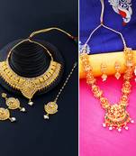 Gold Plated Traditional Neckalce Set Jewellery Set For Women Girls