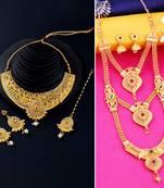 Gold Plated Traditional Neckalce Set Jewellery Set For Women Girls