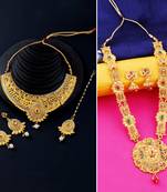 Gold Plated Traditional Neckalce Set Jewellery Set For Women Girls