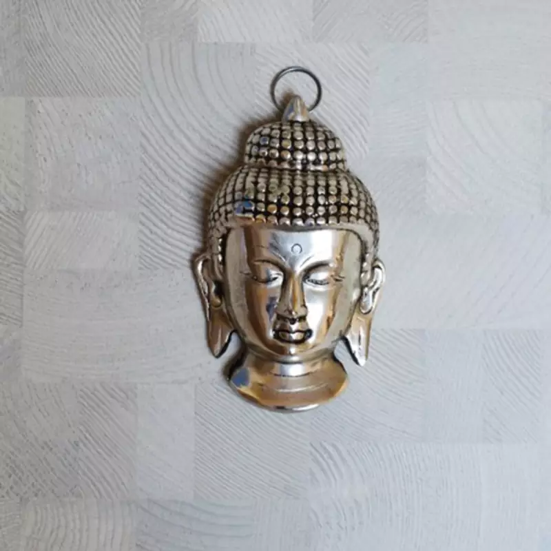 Metal Resting Buddha on Knee