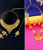 Gold Plated Traditional Neckalce Set Jewellery Set For Women Girls