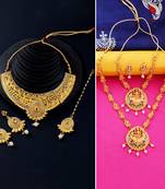 Gold Plated Traditional Neckalce Set Jewellery Set For Women Girls