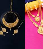 Gold Plated Traditional Neckalce Set Jewellery Set For Women Girls