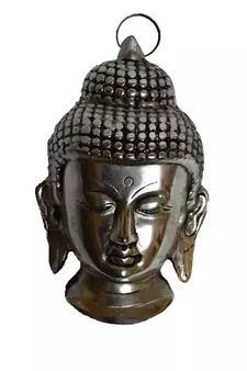Metal Resting Buddha on Knee