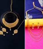 Gold Plated Traditional Neckalce Set Jewellery Set For Women Girls