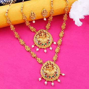 Gold Plated Traditional Neckalce Set Jewellery Set For Women Girls 4