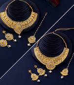 Designer Classic Look Gold Plated Traditional Neckalce Set Jewellery Set For Women Girls
