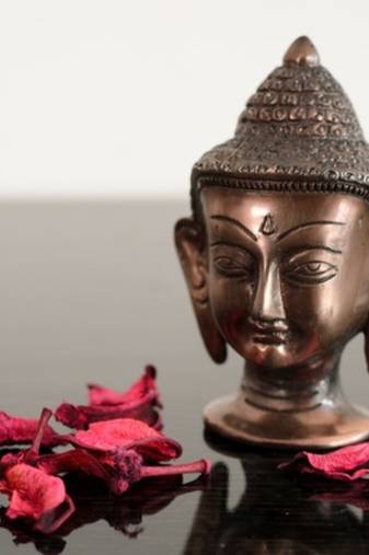 Metal Meditating Buddha Head