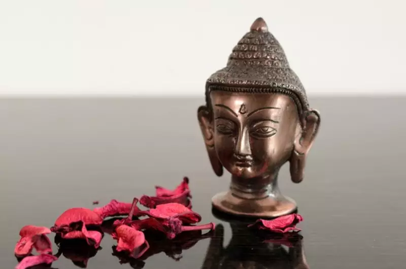 Metal Meditating Buddha Head