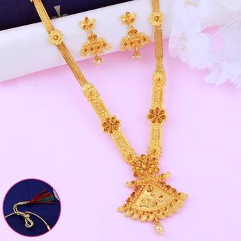 Gold Plated Traditional Designer Necklace Jewellery Set For Women 2