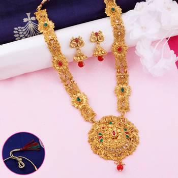 Gold Plated Traditional Designer Necklace Jewellery Set For Women 2