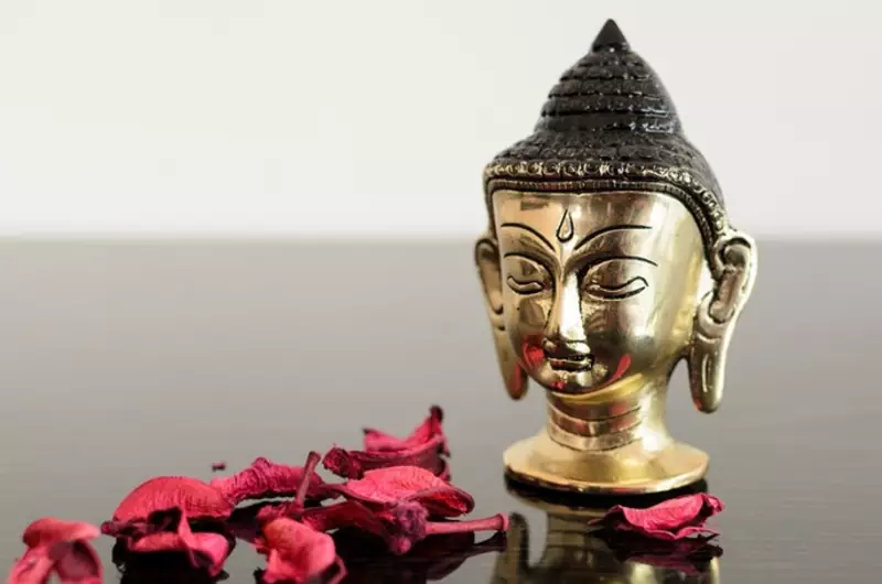 Metal Meditating Buddha Head