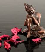 Metal Resting Buddha on Knee