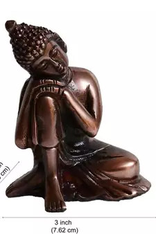 Metal Resting Buddha on Knee