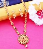 Party wear Long Set muilti colour with peral And Daimond Stylish Chain Jewellery For  Women And Girls