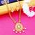 Gold Plated Long Set Three Line Chain Oval Shape Pandal With White Peral Hanging Jewellery For  Women And Girls