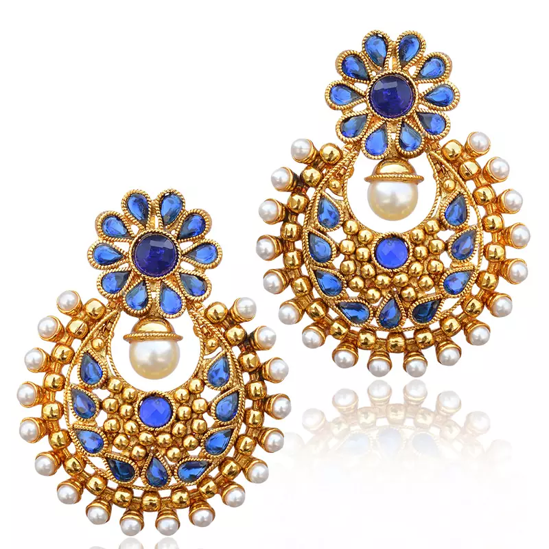 Blue chandbali