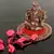 Metal Pagdi Lord Ganesha on Round Base - Brown