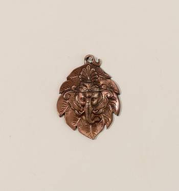 Metal wall hanging of Lord Ganesha Head on Creative Leaf 1