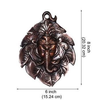 Metal wall hanging of Lord Ganesha Head on Creative Leaf 2