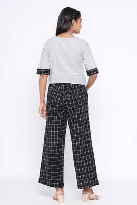 Ardozaa Women's Cotton Printed Top Palazzo Set (Grey) 4