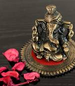 Metal Pagdi Lord Ganesha on Round Base
