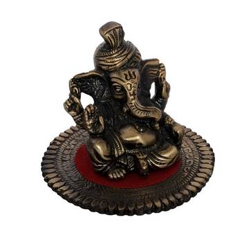 Metal Pagdi Lord Ganesha on Round Base 2