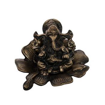 Metal Lord Ganesha on Flower 3