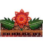 Papier-Mache Rose Leave 4 Hooks Key holder