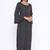 Ardozaa Women's Rayon Stripe Print Straight Kurta (Black)