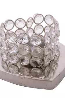 Love Moments Heart Shape Base Crystal Tea Light Holder