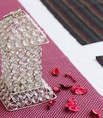 Glittering Long House Shape Crystal Tea Light Holder