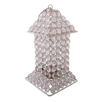 Glittering Long House Shape Crystal Tea Light Holder 2