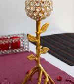 Love Moments Tree Shape Crystal Tea Light Holder (Golden)