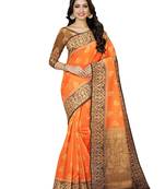 Mimosa Kanjivaram Style Art Silk Saree Color :  Orange